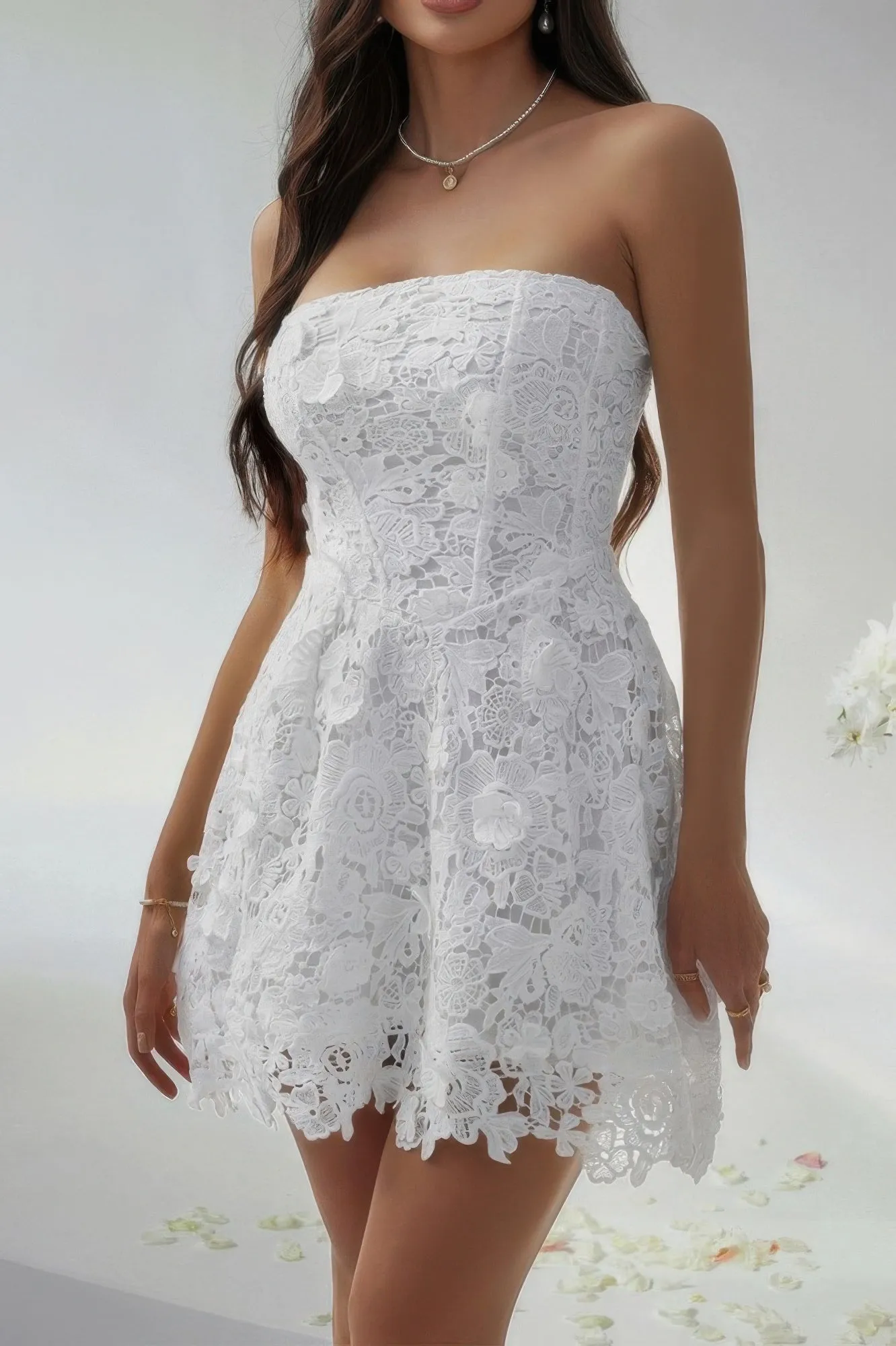 Solid Lace Up Lace Mini Fit Tube Dress sold by Unique Kulture