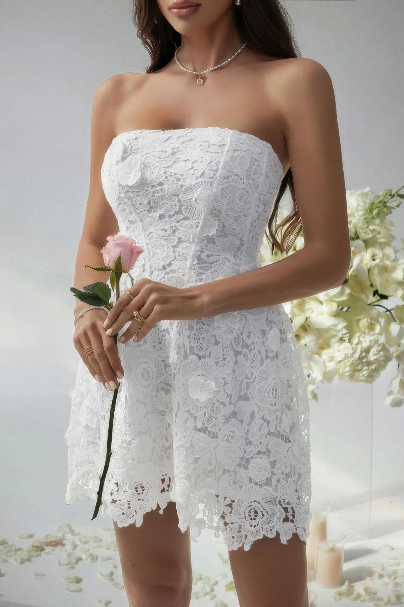 Solid Lace Up Lace Mini Fit Tube Dress sold by Unique Kulture product image thumbnail 5