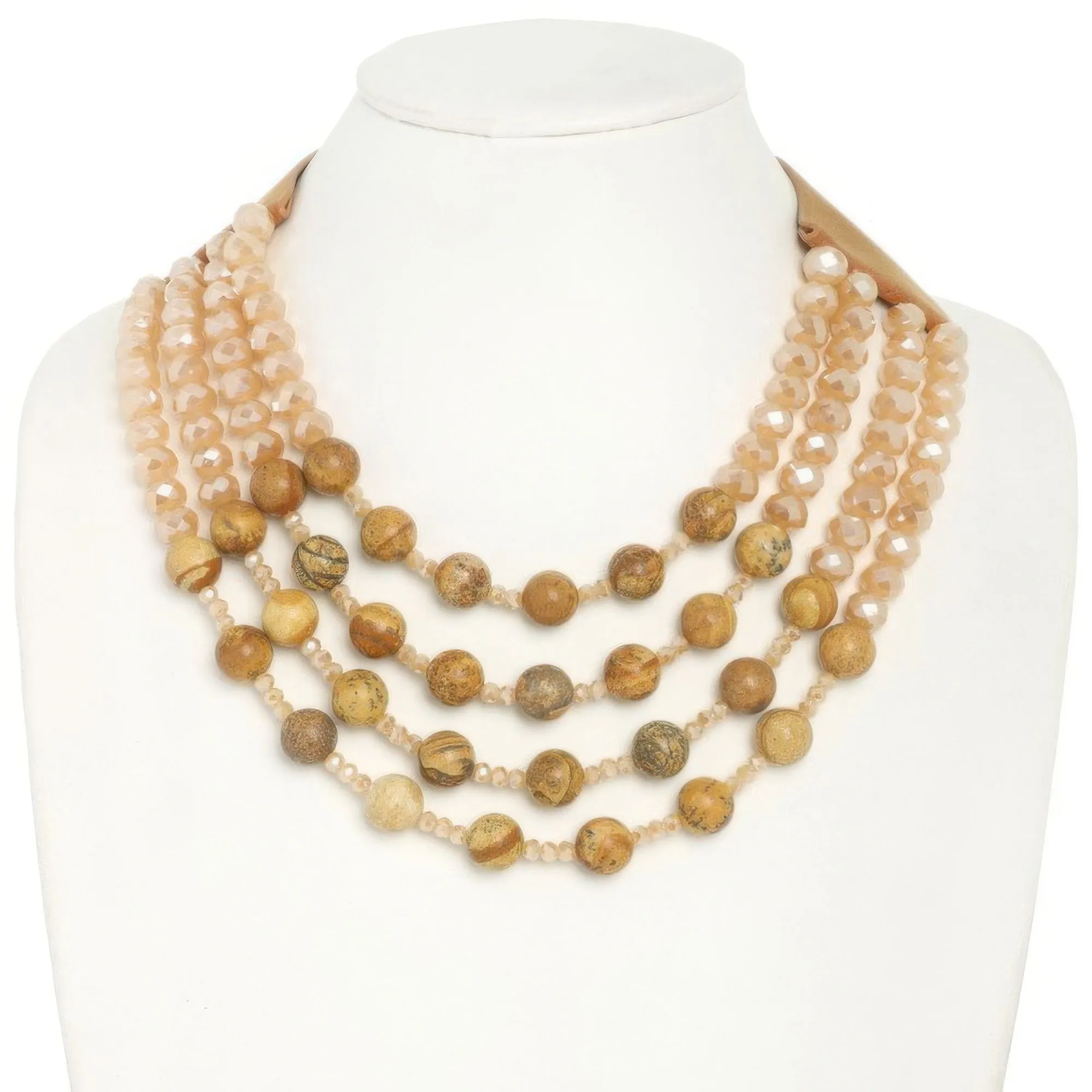 Multi-strand Wood Bead Necklace sold by Unique Kulture