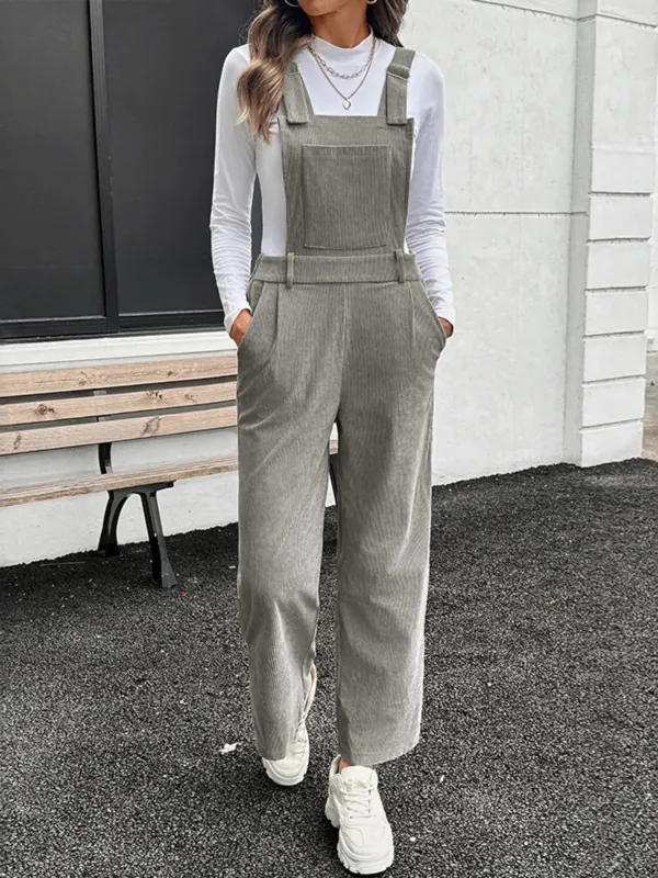 Slit Wide Leg Overalls with Pockets sold by Unique Kulture
