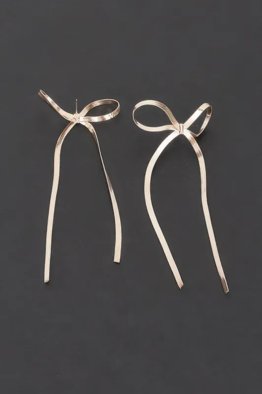 Metal Snake Chain Ribbon Earring sold by Unique Kulture