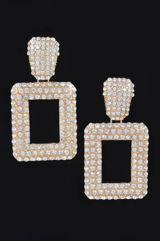 Rectangular Chain Drop Earrings made by C.C