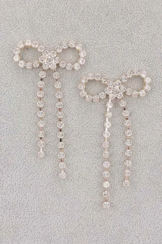 Rhinestone Ribbon Earring sold by Unique Kulture