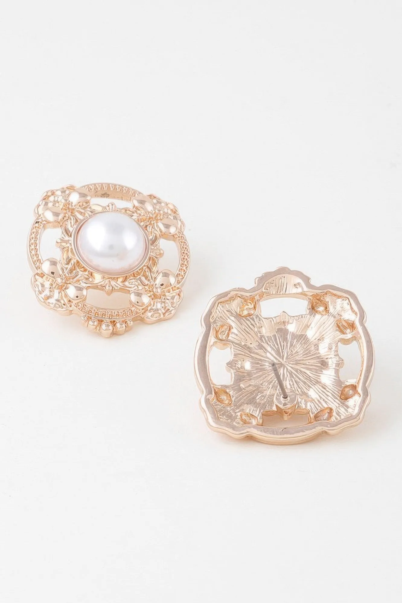 Antique Ribbon Pearl Stud Earrings sold by Unique Kulture product image thumbnail 3
