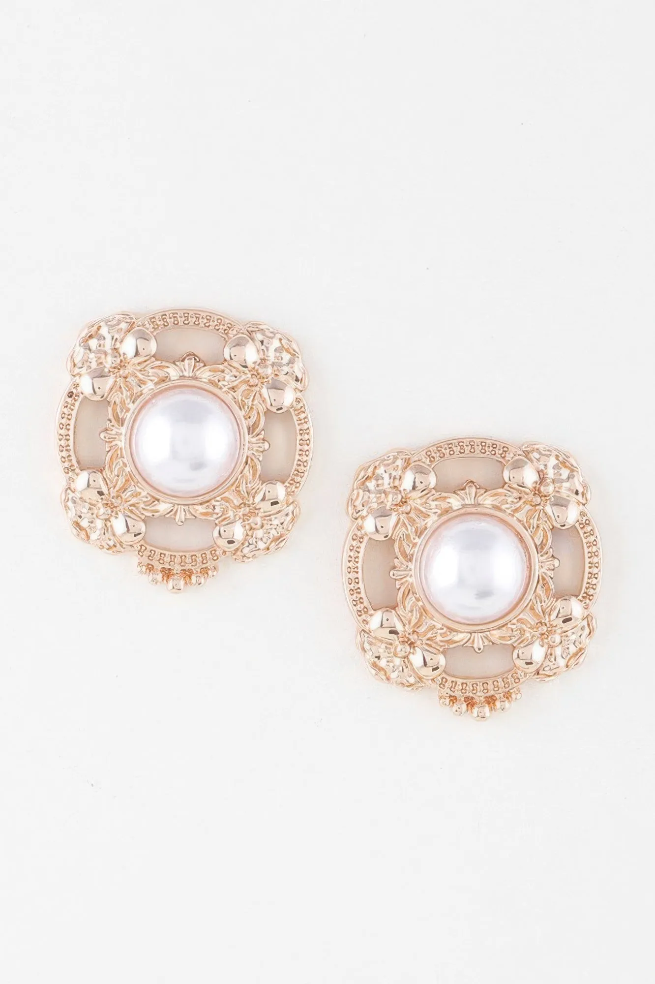 Antique Ribbon Pearl Stud Earrings sold by Unique Kulture