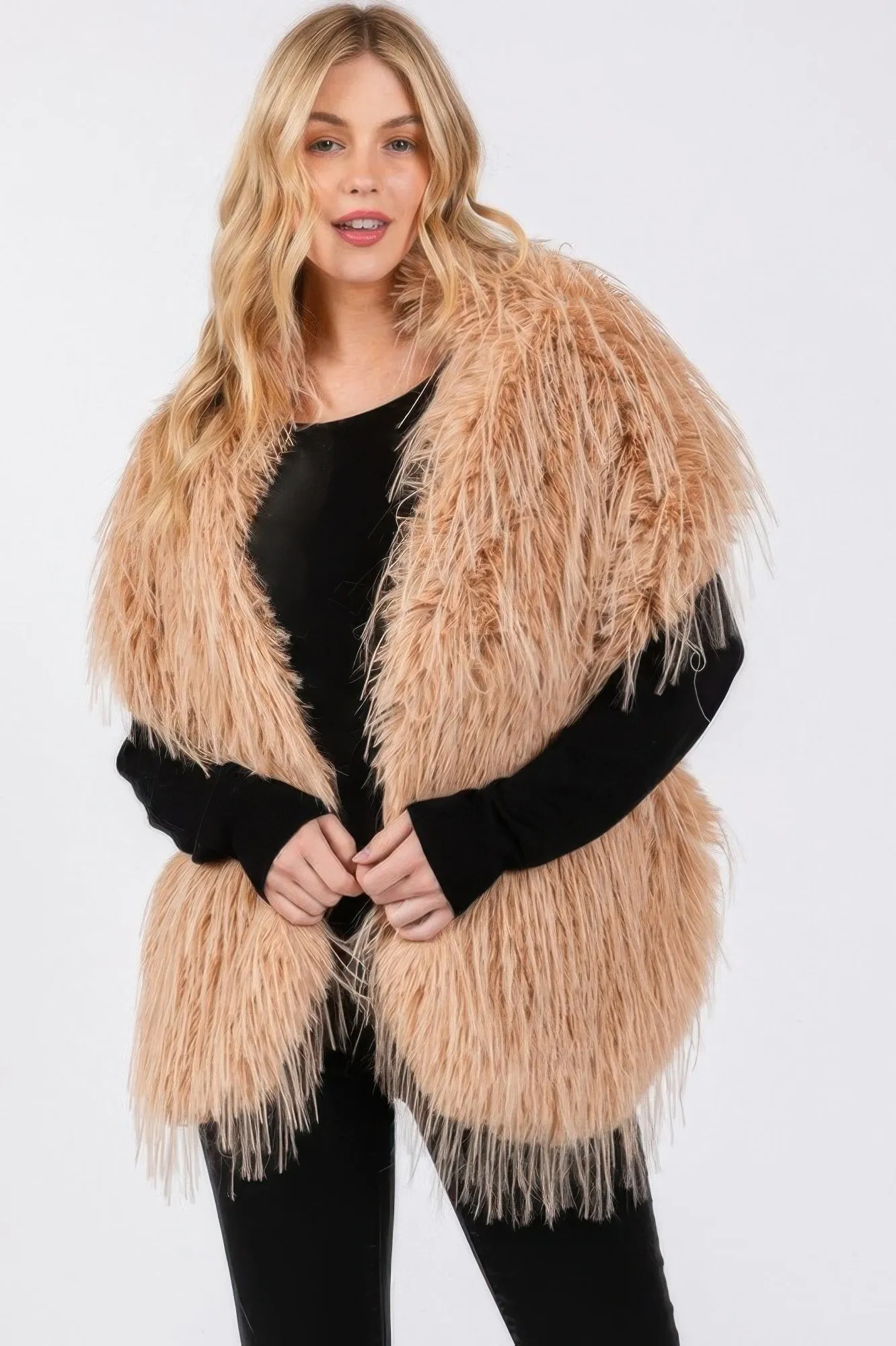 Faux Fur Pull Through Shawl sold by Unique Kulture