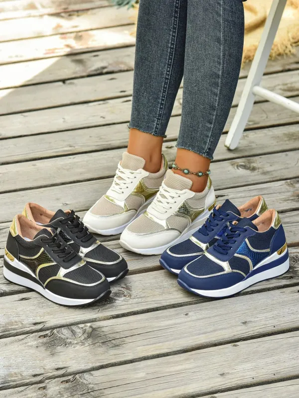 Lace Up Wedge Sneakers sold by Unique Kulture