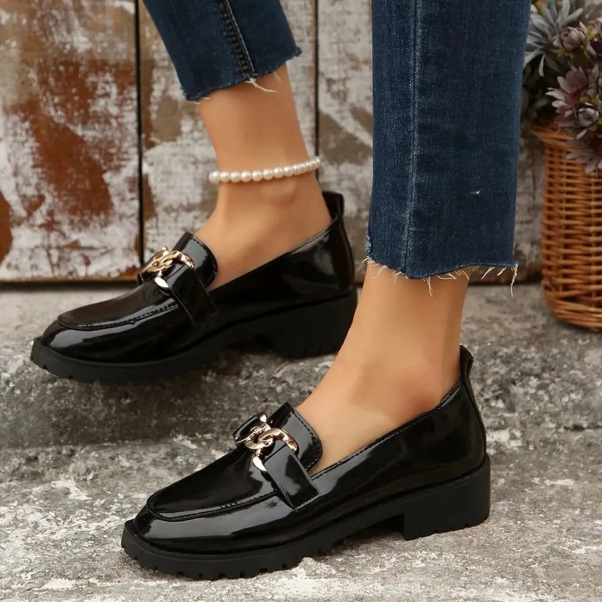 Round Toe Block Heels Loafers sold by Unique Kulture product image thumbnail 2