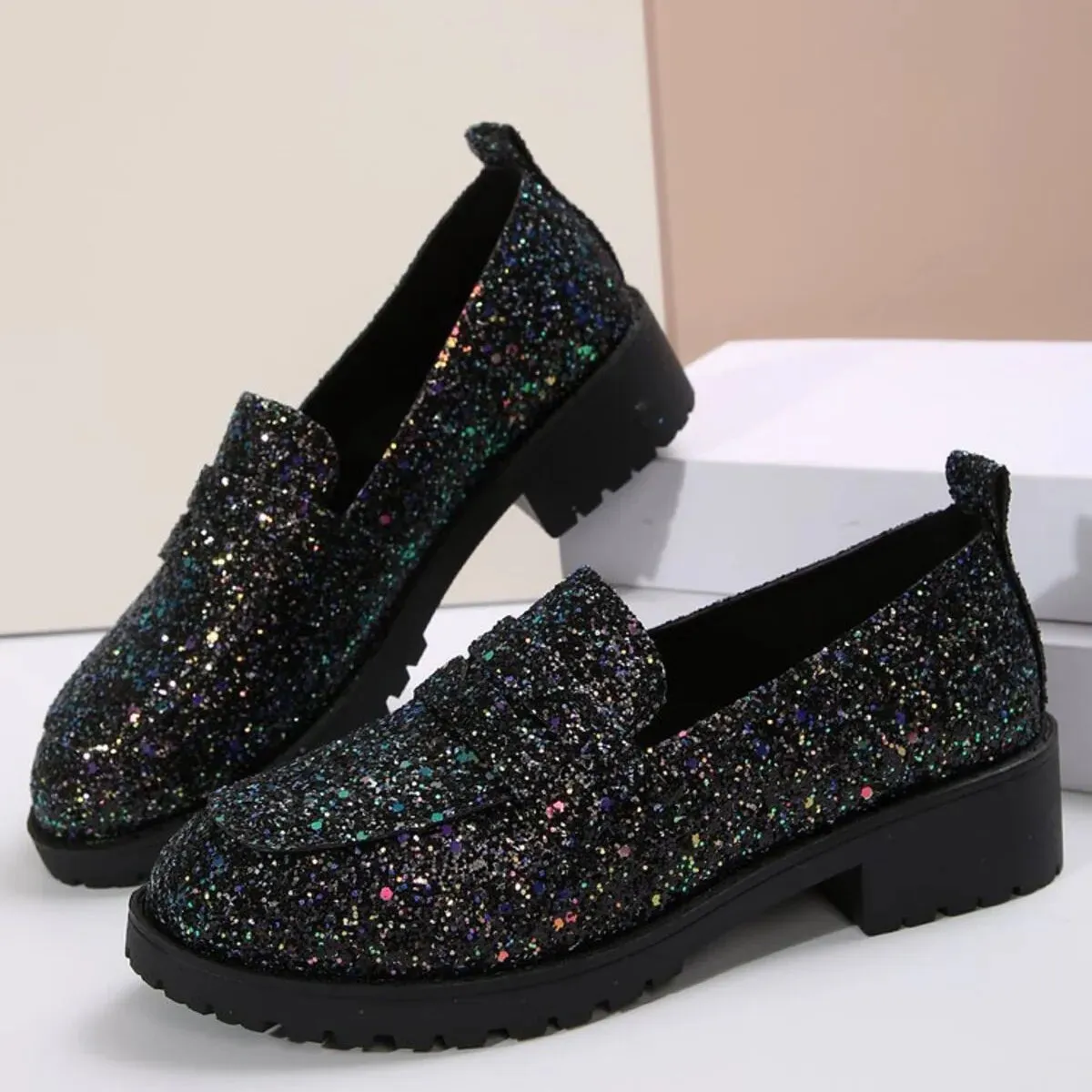 Round Toe Block Heels Loafers sold by Unique Kulture product image thumbnail 3