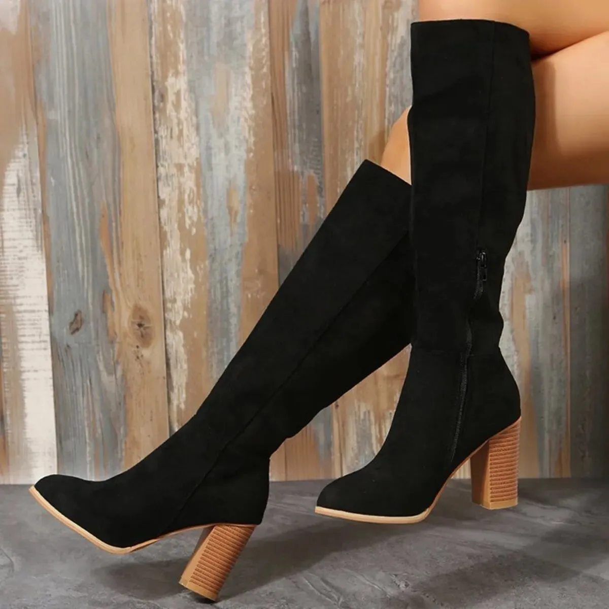 Point Toe Block Heels Boots sold by Unique Kulture product image thumbnail 2