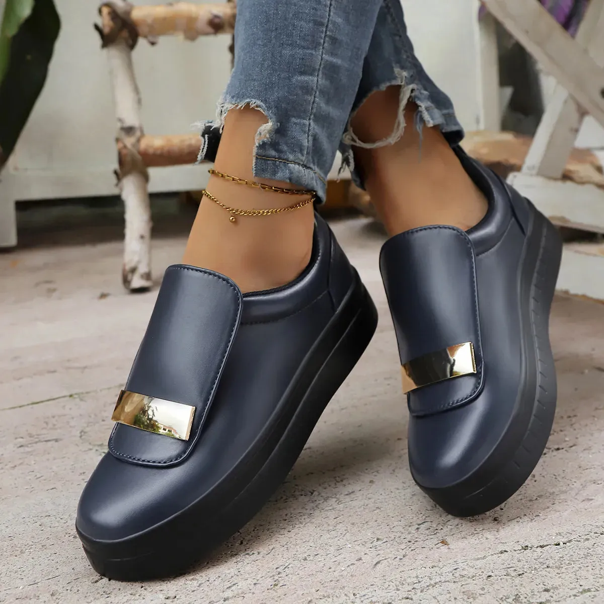 Round Toe Platform Loafers sold by Unique Kulture