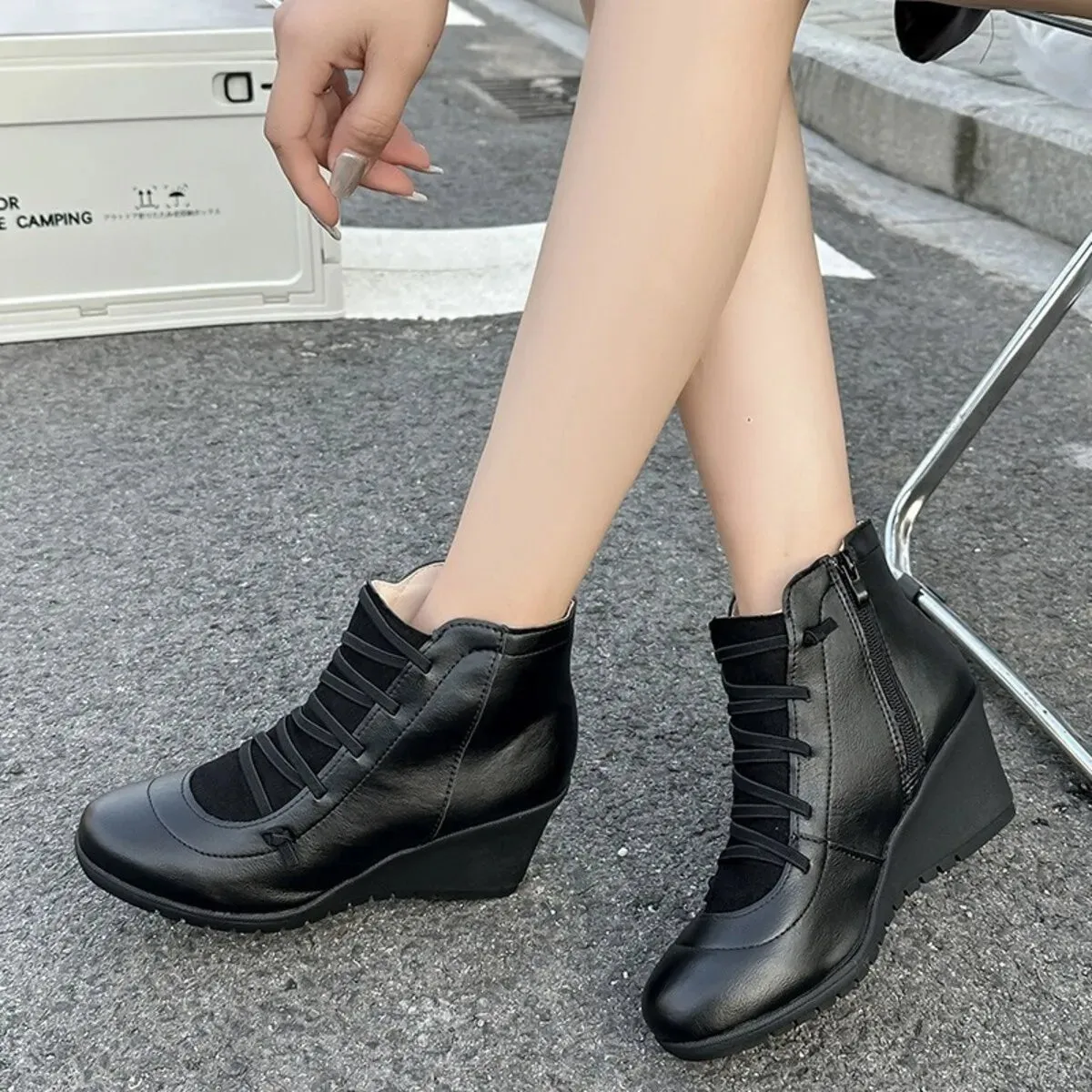 Lace Up Wedge Boots sold by Unique Kulture product image thumbnail 3