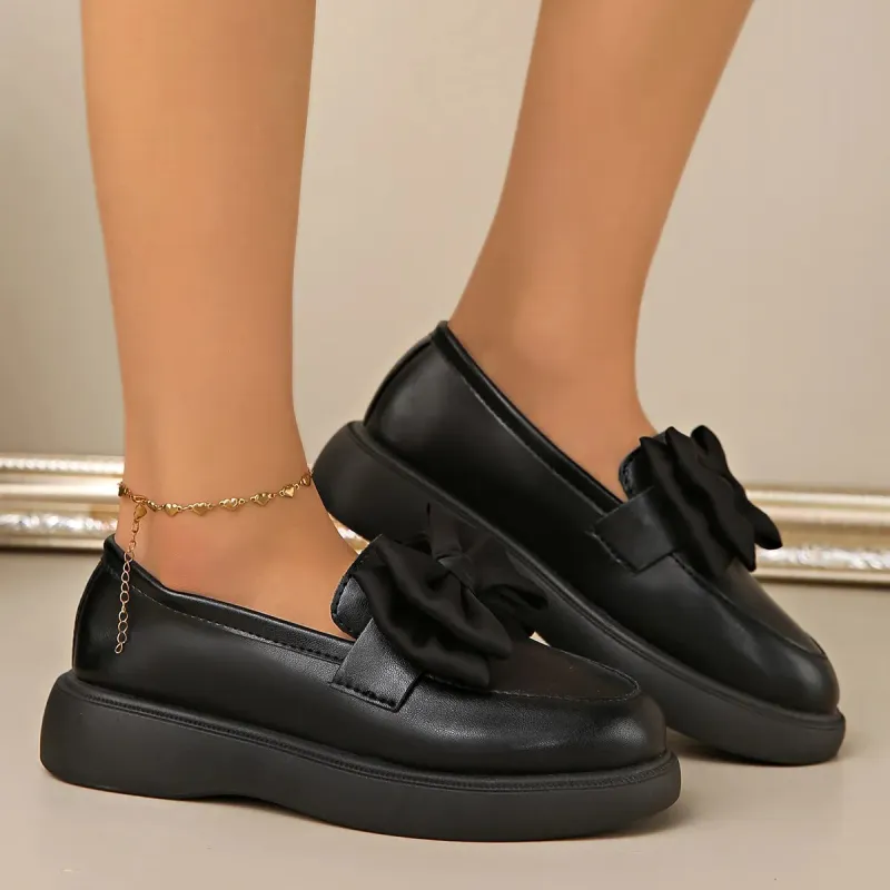 Bow Detail Platform Loafers sold by Unique Kulture
