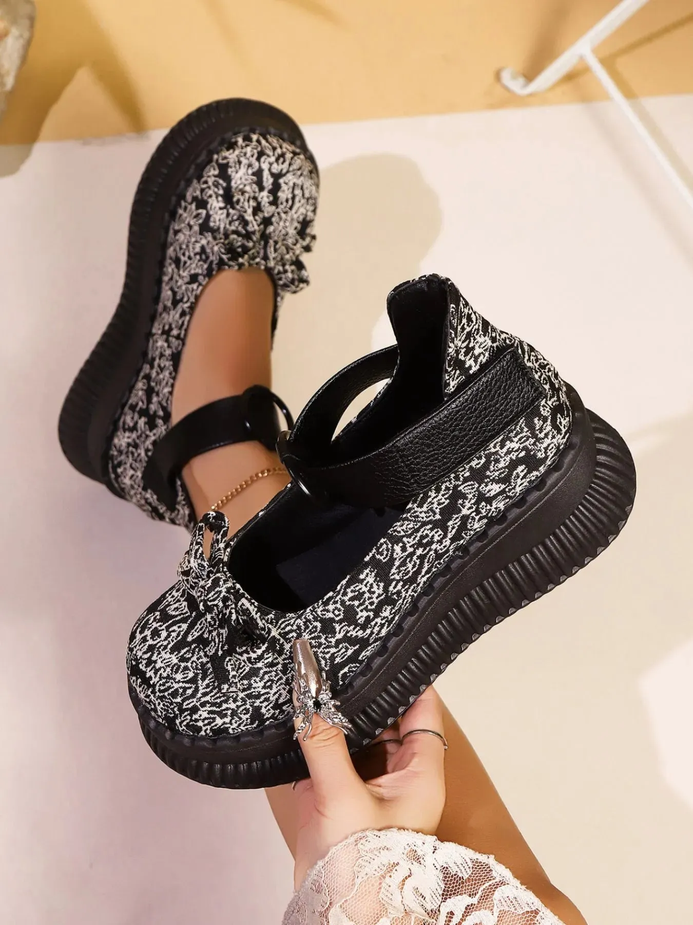 Bow Round Toe Platform Loafers sold by Unique Kulture