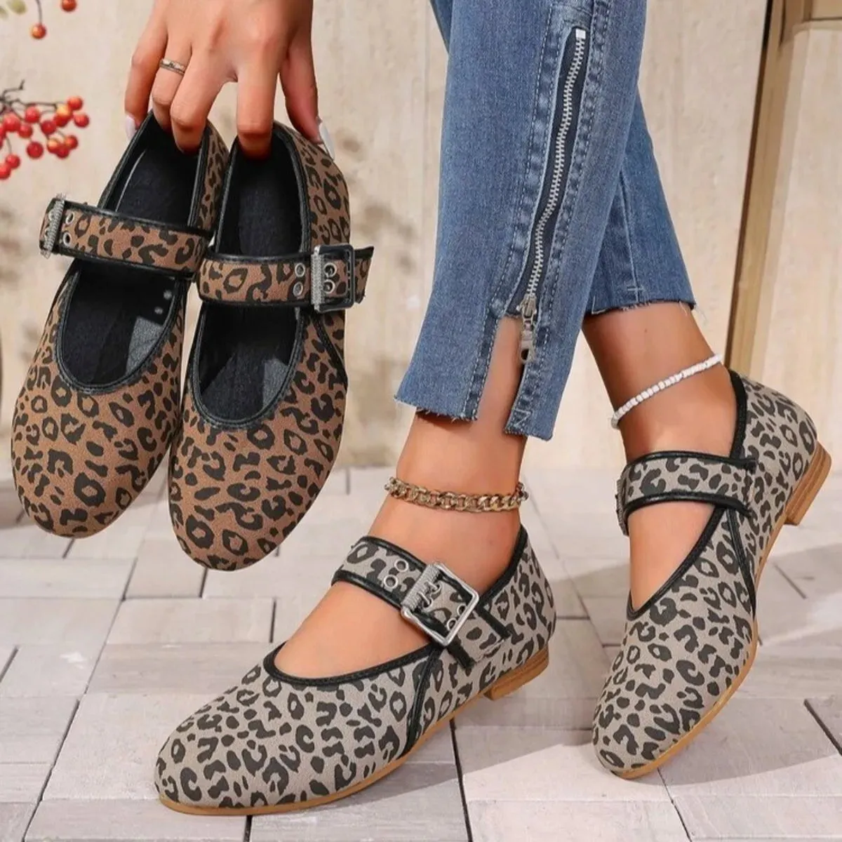 Leopard Print Mary Jane Loafers sold by Unique Kulture