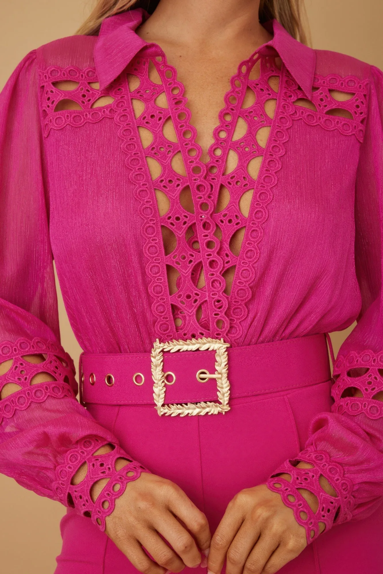 Crochet Detailed Woven Top Fashon Jumpsuit sold by Unique Kulture product image thumbnail 4