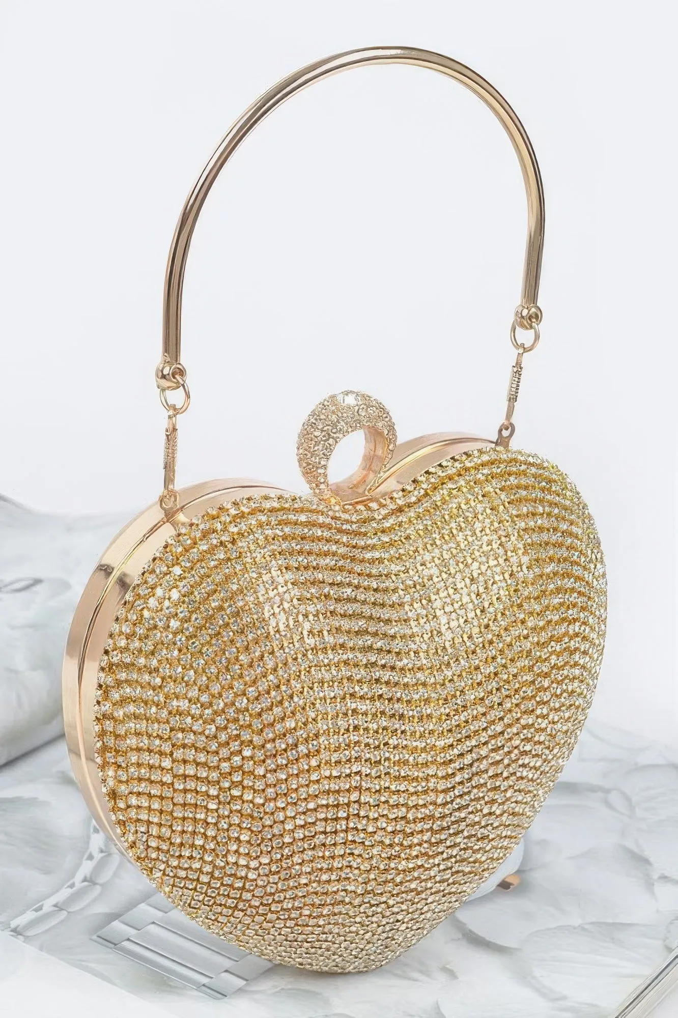 Rhinestone Heart Shape Party Clutch sold by Unique Kulture product image thumbnail 2