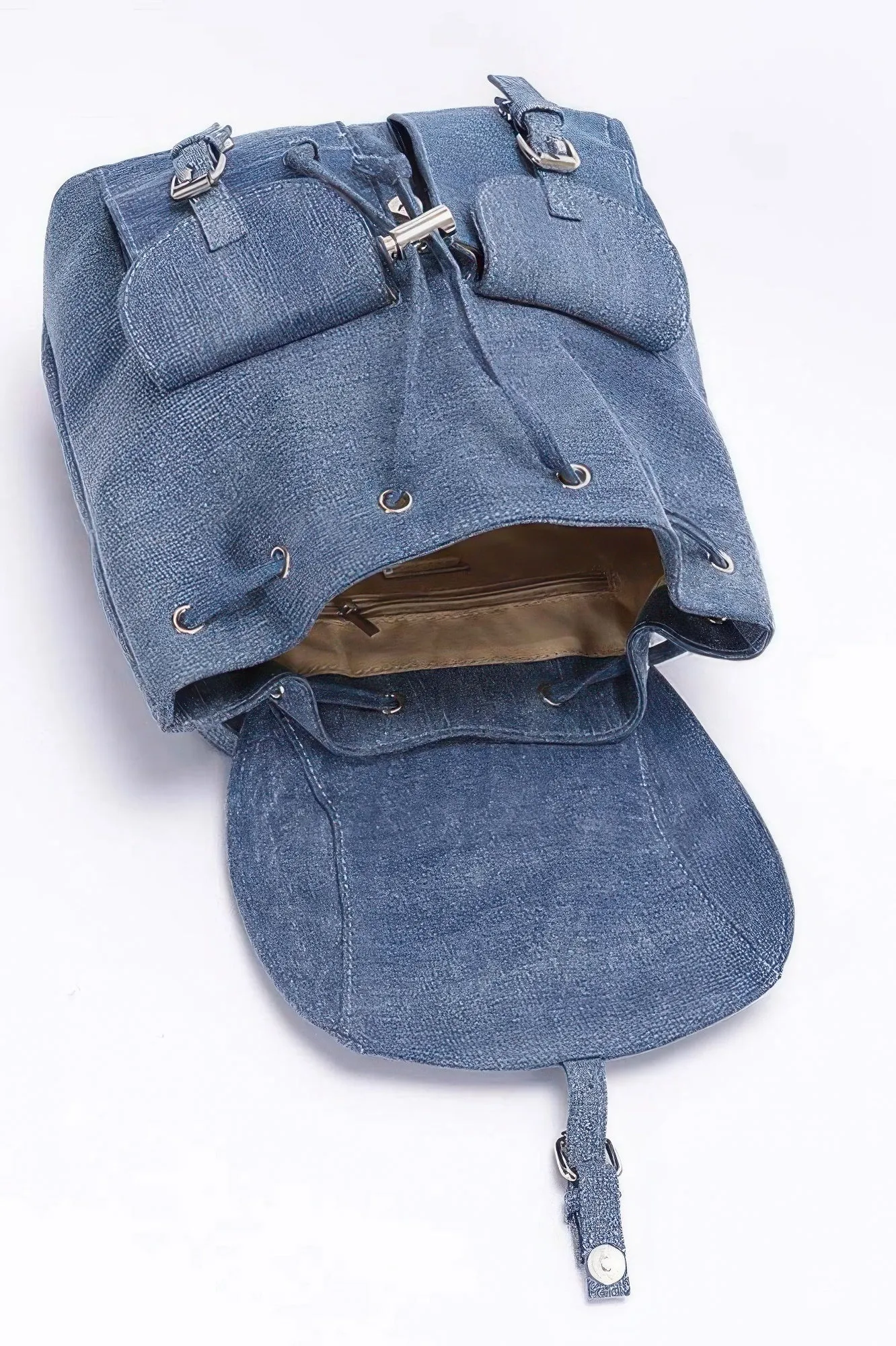 Denim Double Pocket Front Backpack sold by Unique Kulture product image thumbnail 4
