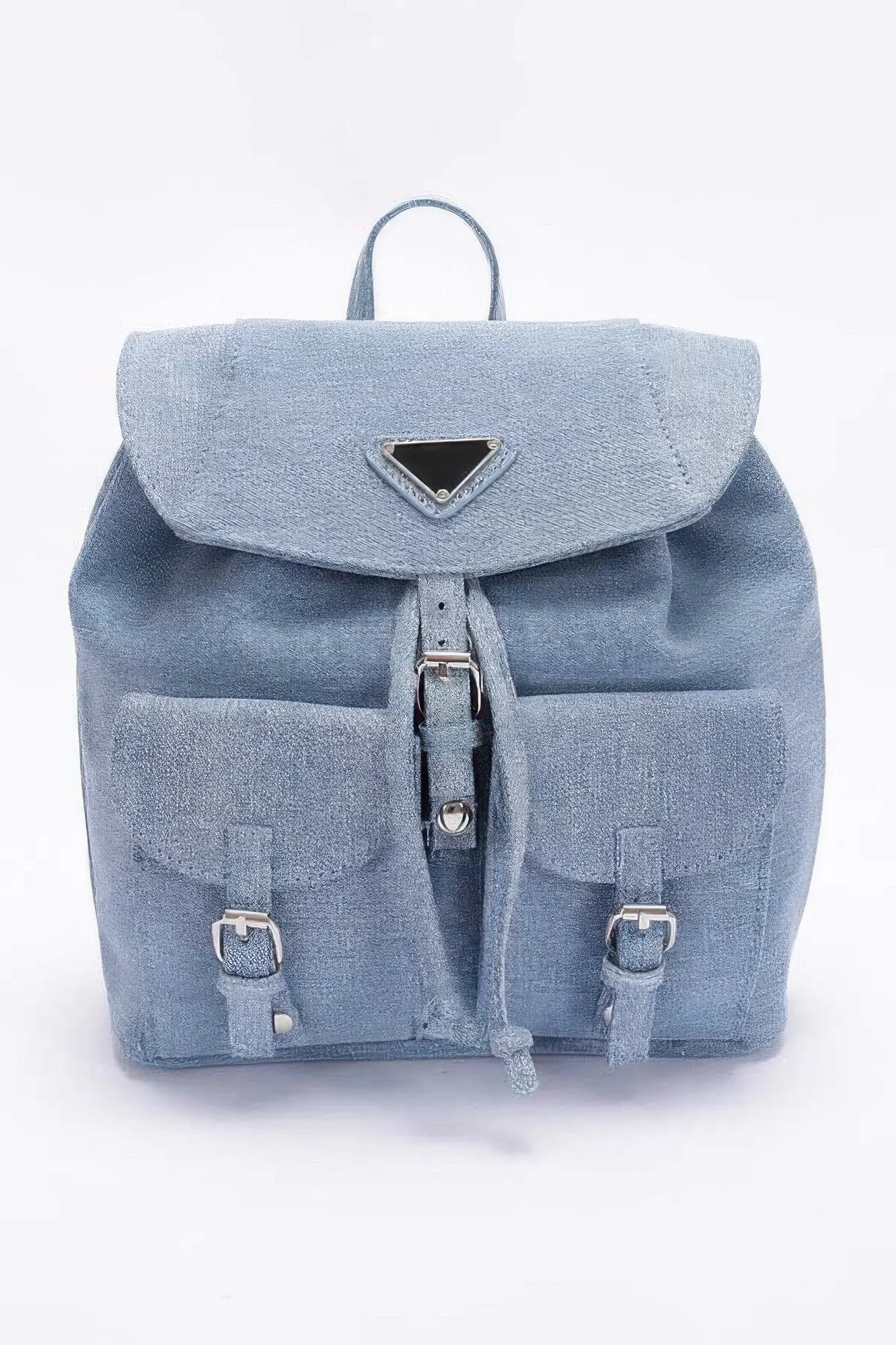 Denim Double Pocket Front Backpack sold by Unique Kulture