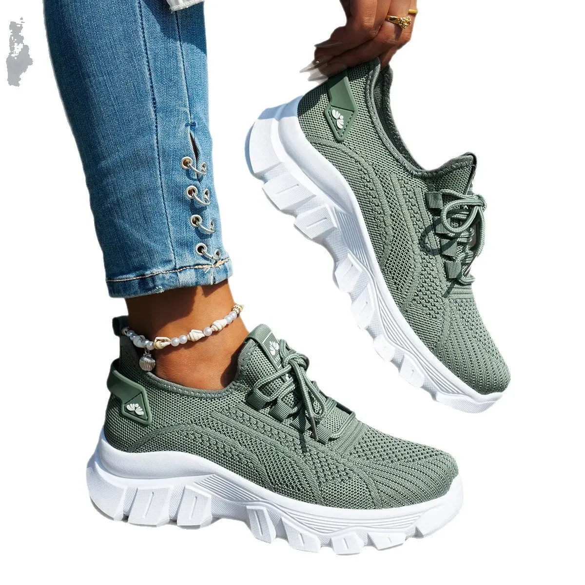 Mesh Lace Up Platform Athletic sold by Unique Kulture product image thumbnail 4