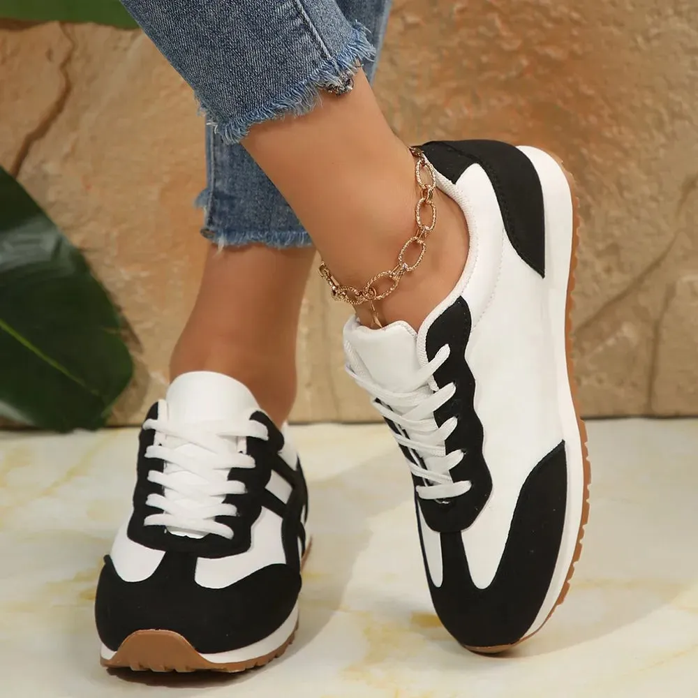 Contrast Lace Up Round Toe Sneakers sold by Unique Kulture product image thumbnail 2