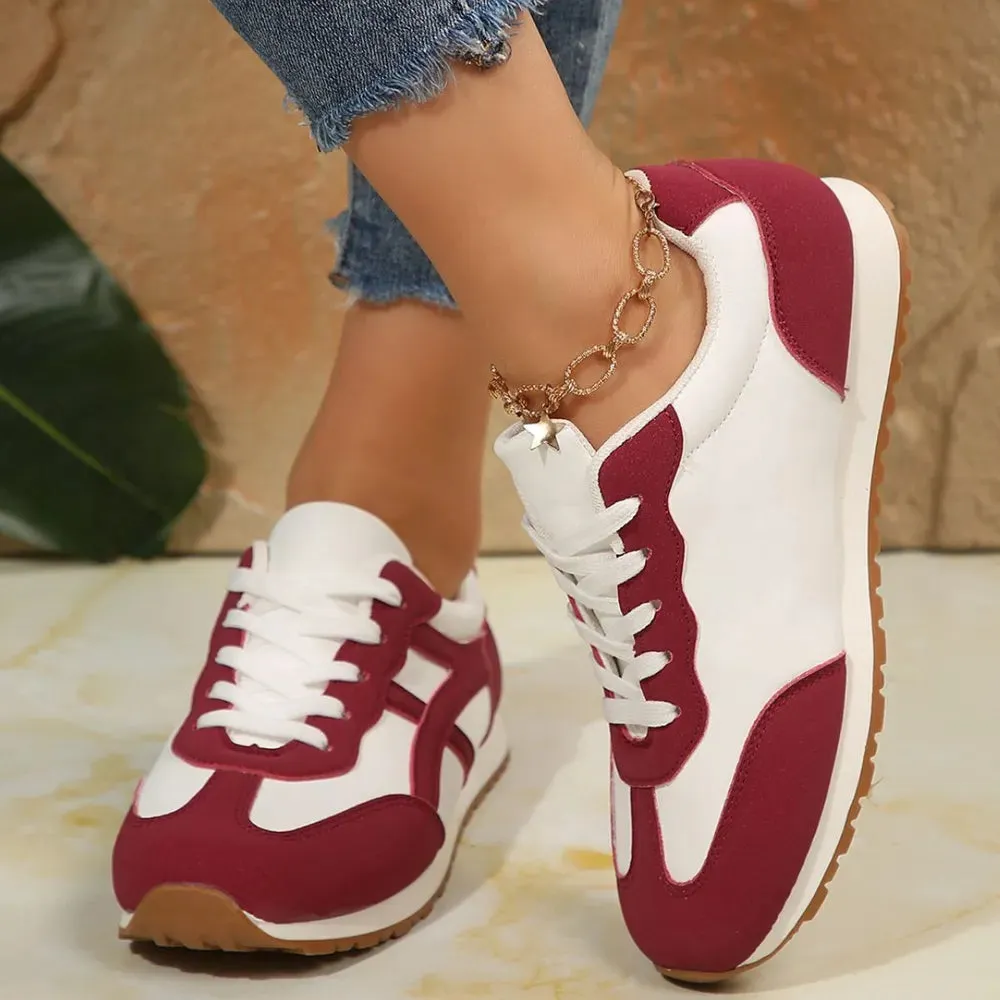 Contrast Lace Up Round Toe Sneakers sold by Unique Kulture product image thumbnail 4