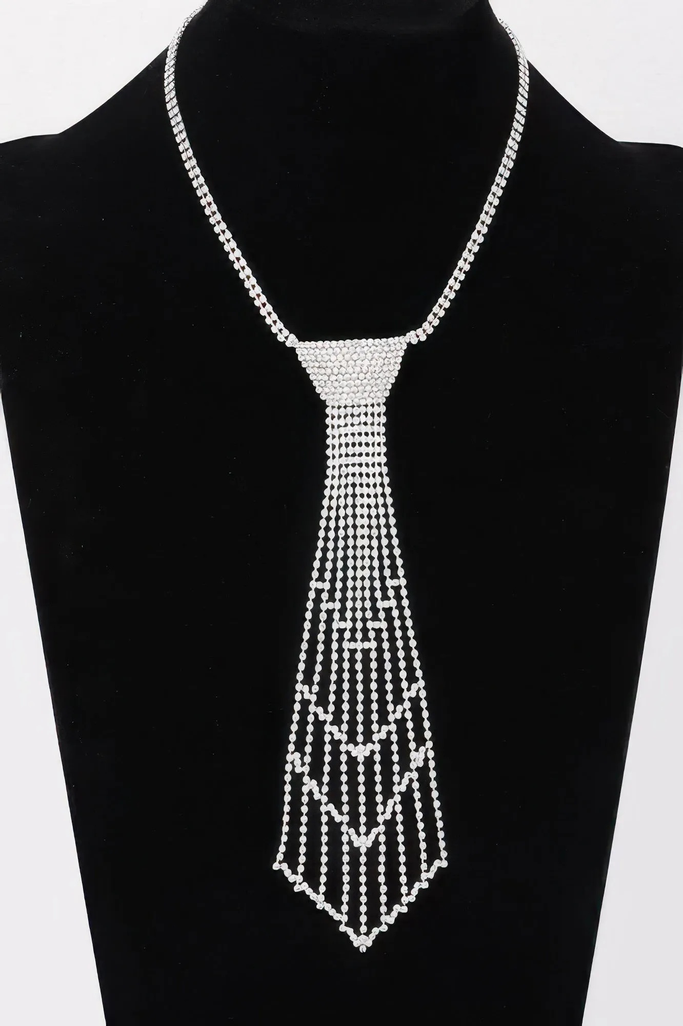 Rhinestone Necktie Necklace sold by Unique Kulture