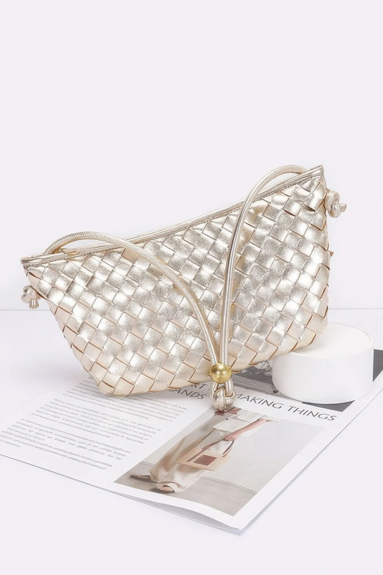 Faux Leather Braided Wrist And Shoulder Bag sold by Unique Kulture product image thumbnail 3