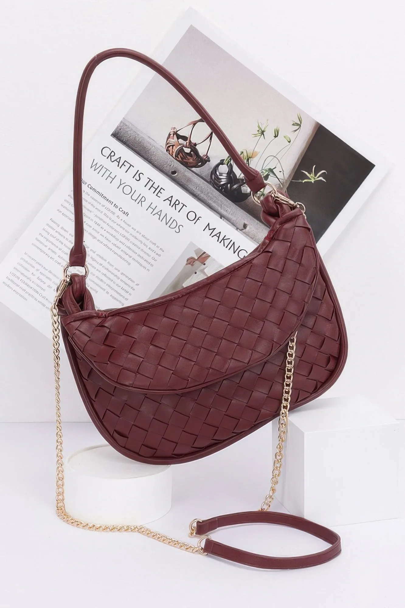 Faux Leather Braided Double Hobo Bag sold by Unique Kulture product image thumbnail 2