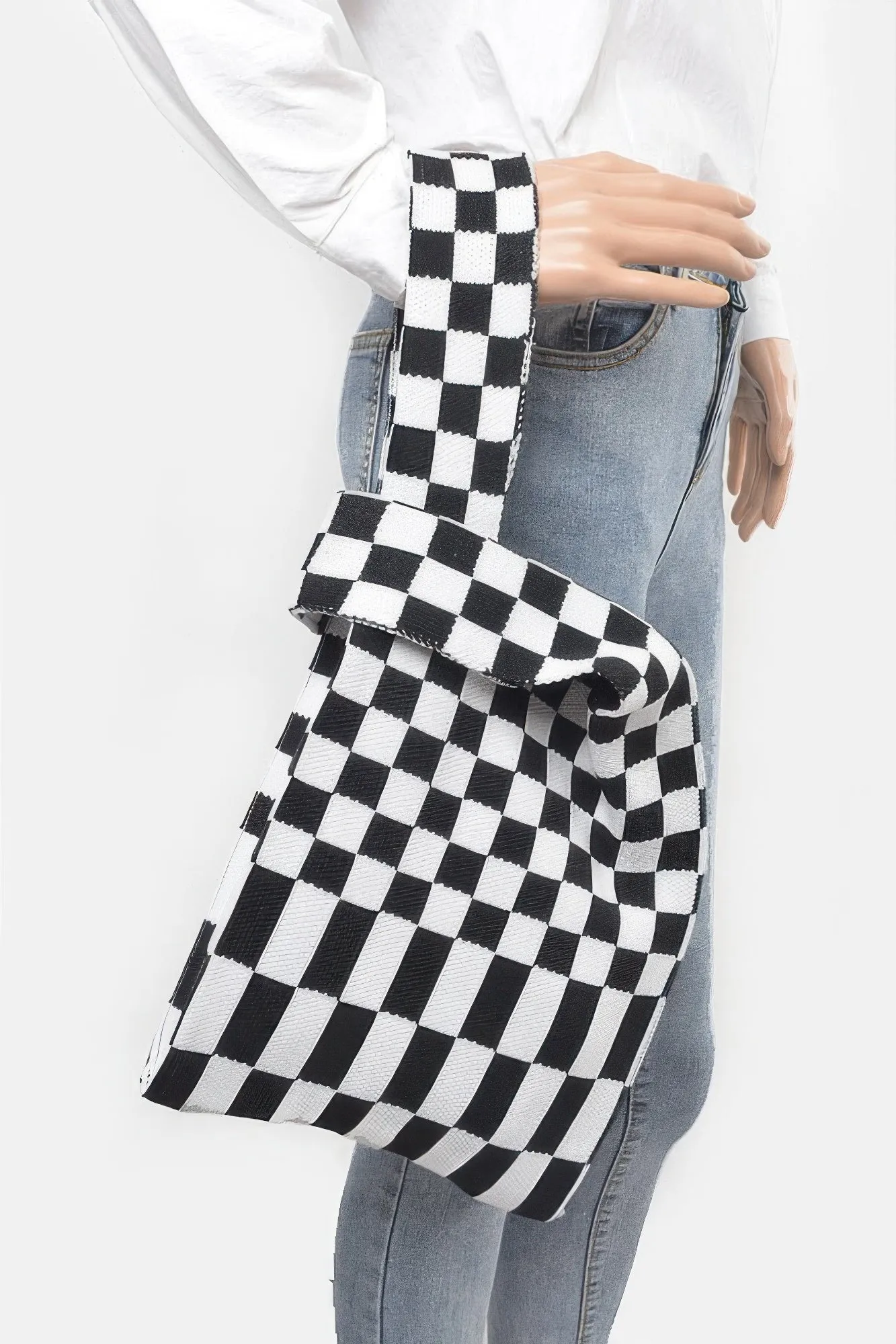 Checker Poly Woven Bag sold by Unique Kulture product image thumbnail 2
