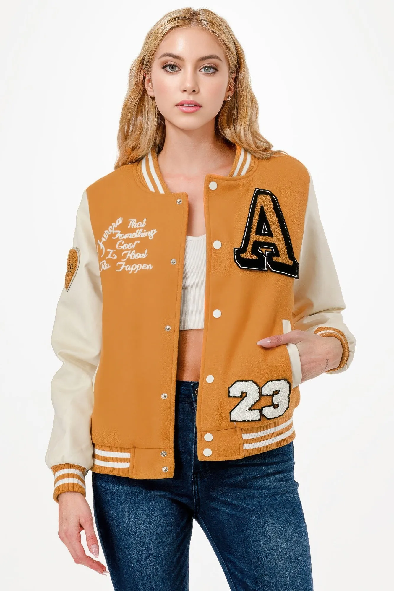 Patch Varsity Bomber Jacket sold by Unique Kulture product image thumbnail 2