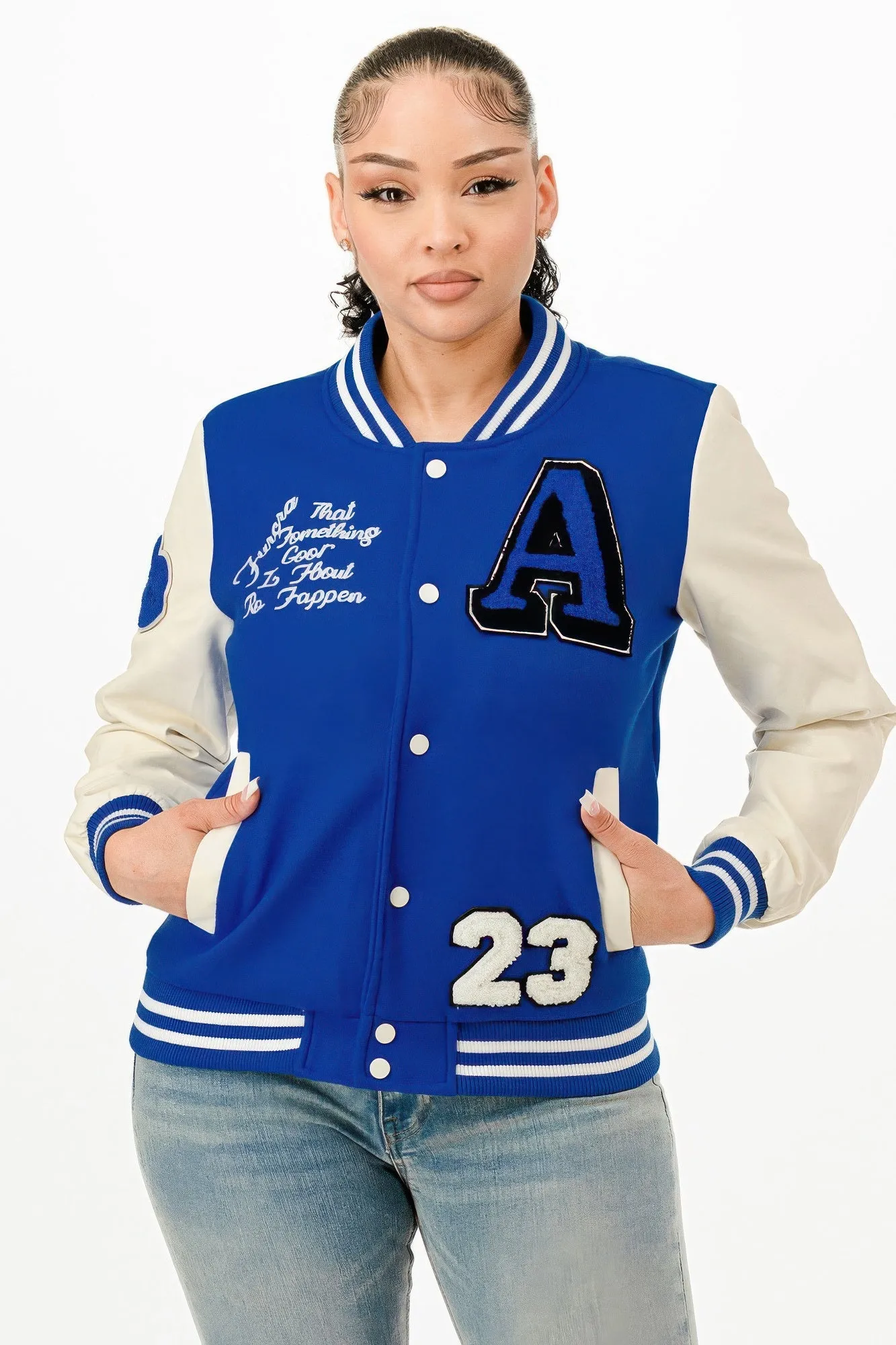 Patch Varsity Bomber Jacket sold by Unique Kulture product image thumbnail 4