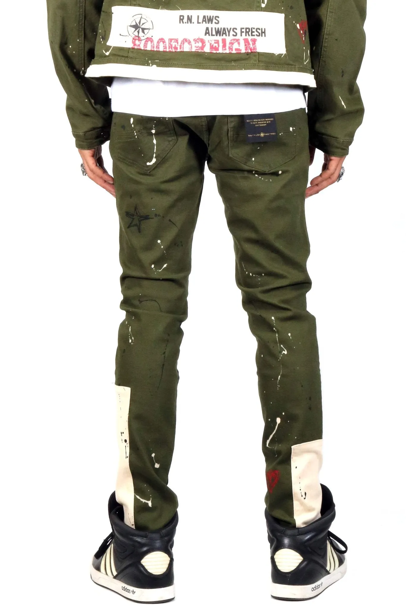 Chive Washed Skinny Twill Pants sold by Unique Kulture product image thumbnail 3