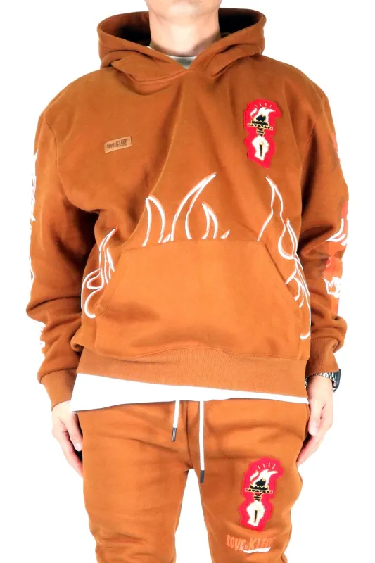 BRUNETTE Heavy weight brushed graphic pullover hoodie made by Unique Kulture