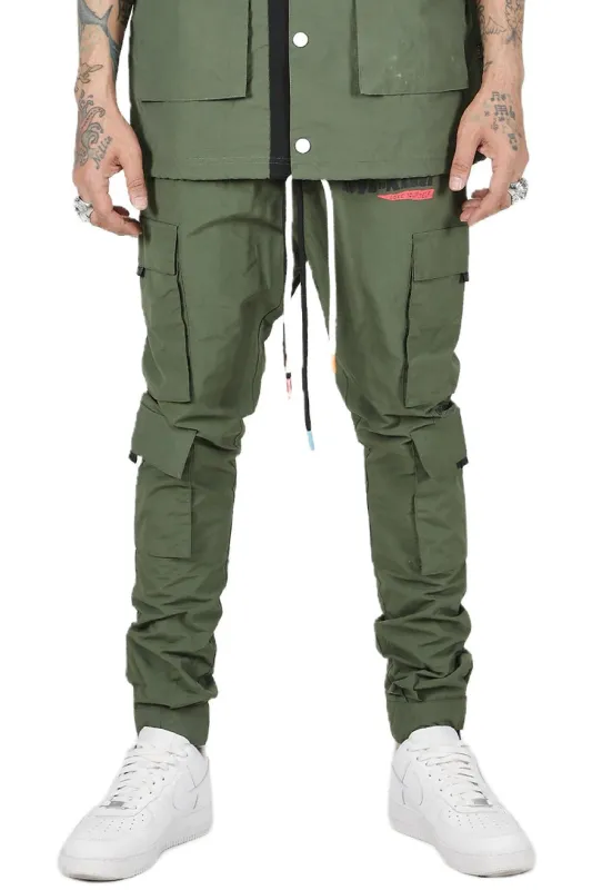 Anas Men's premium crispy nylon cargo jogger pants sold by Unique Kulture