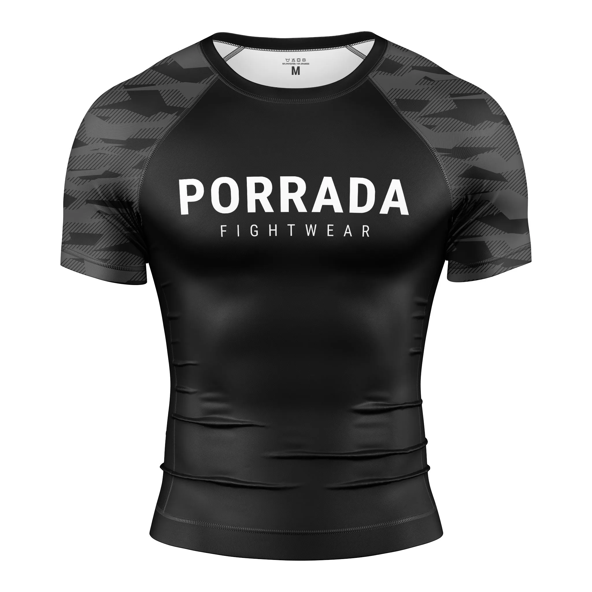 BLACK CAMO SHORT SLEEVE RASH GUARD sold by Unique Kulture