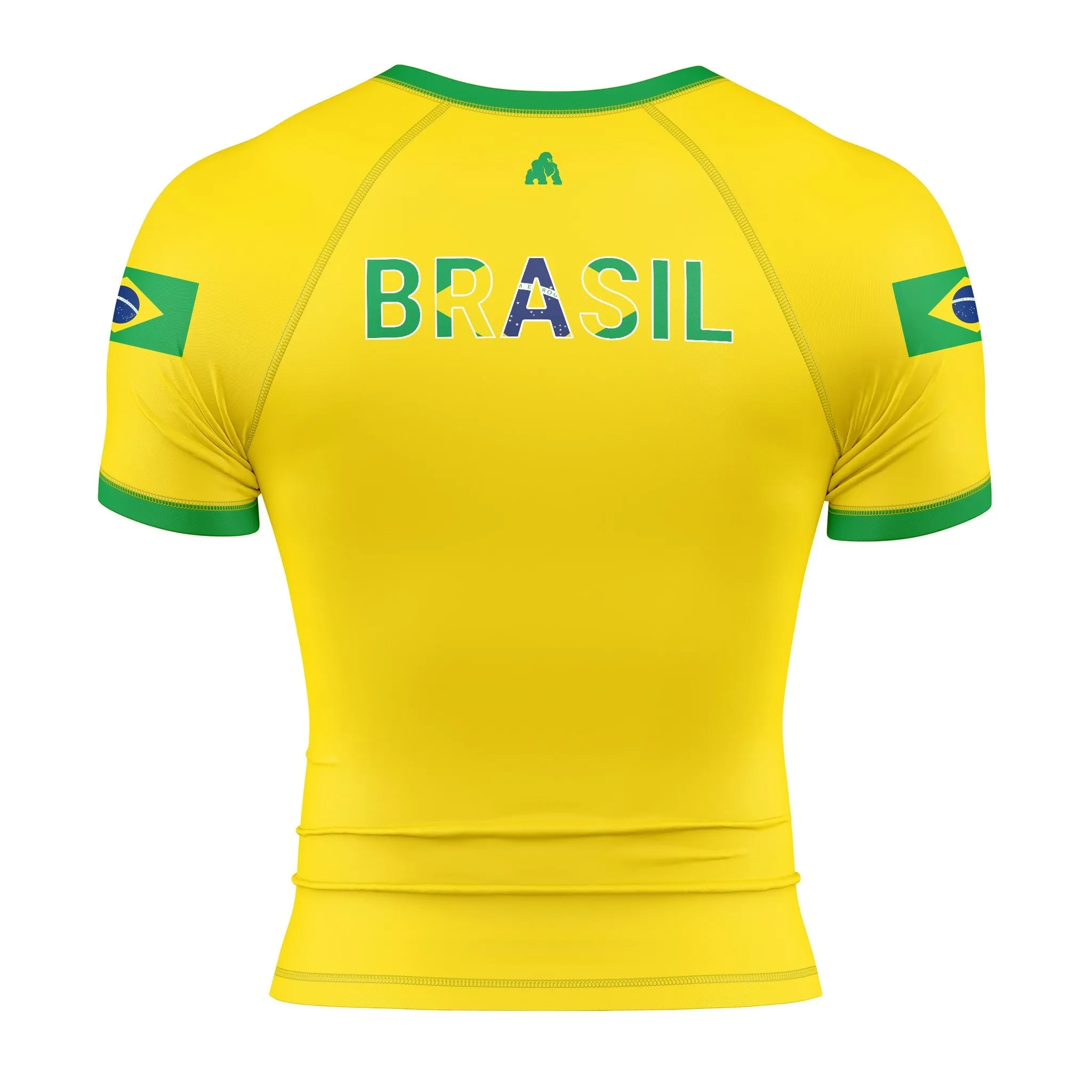 BRAZIL FLAG SHORT SLEEVE RASH GUARD sold by Unique Kulture product image thumbnail 2