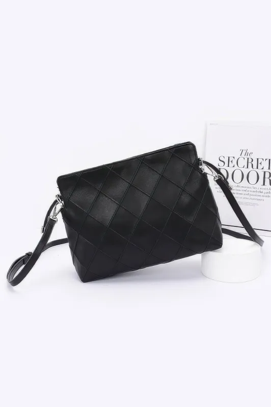 Quilted Faux Leather Bucket Crossbody Bag sold by Unique Kulture