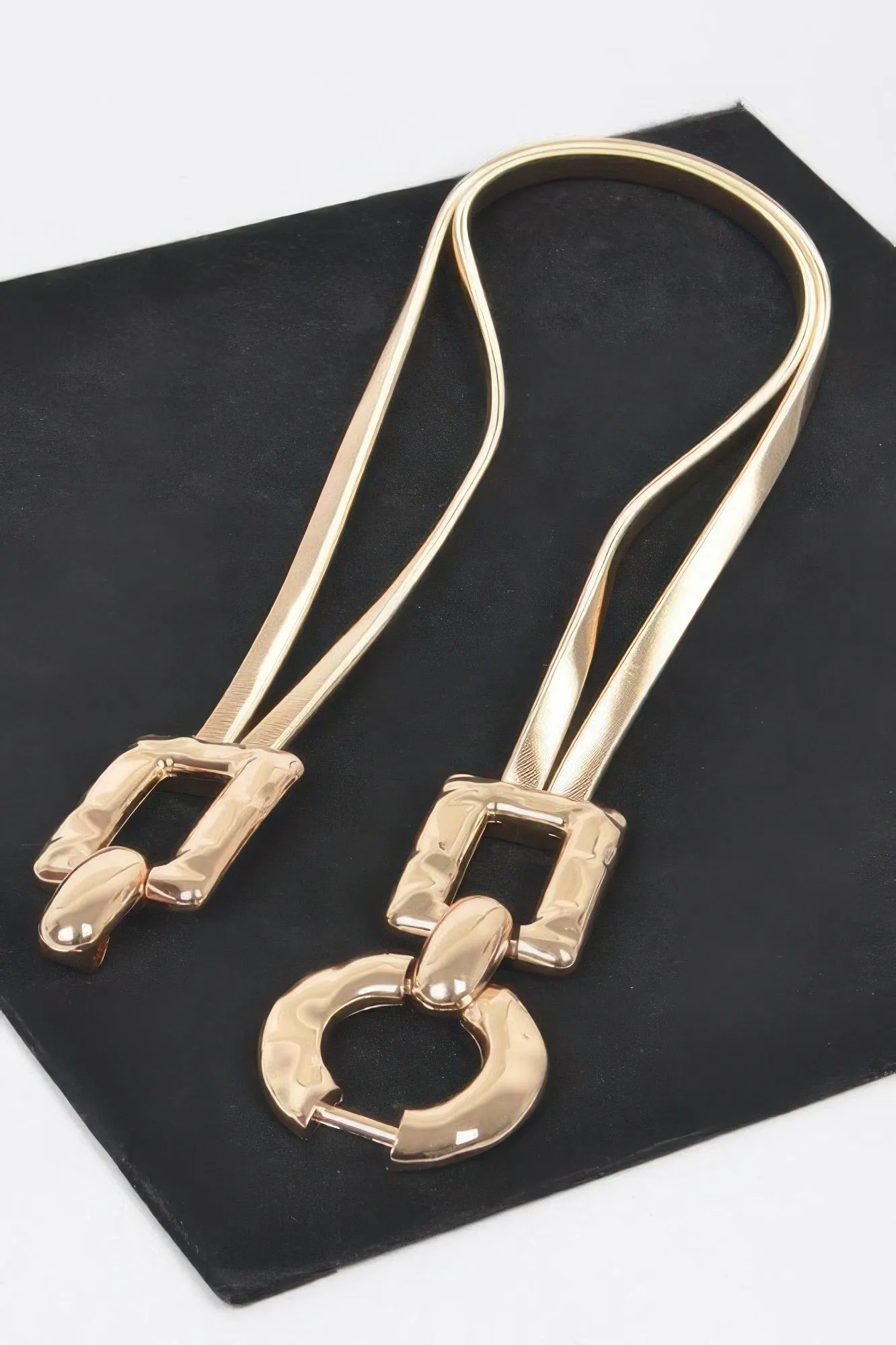 Hammered Metal Buckle Plus Size Stretch Belt sold by Unique Kulture product image thumbnail 5