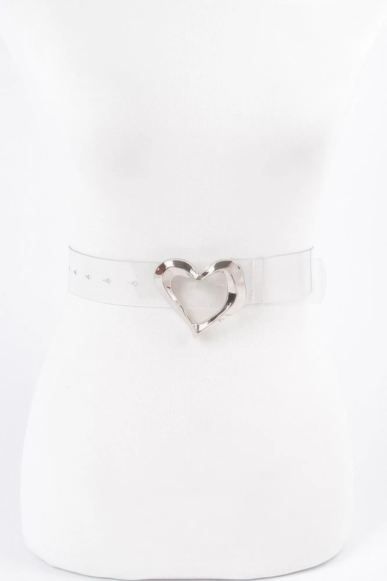 Heart Shape Metal Buckle Plus Size Clear Belt sold by Unique Kulture
