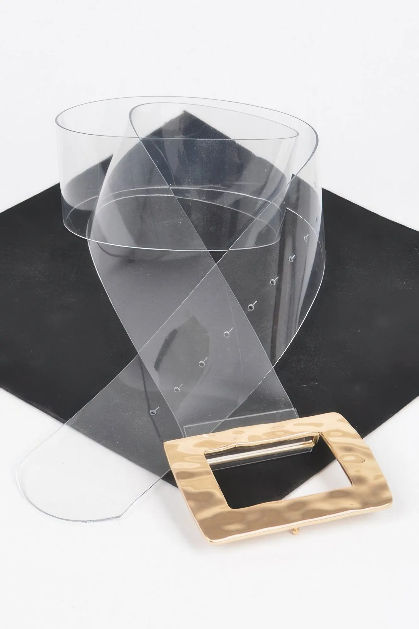 Rectangle Metal Buckle Plus Size Clear Belt sold by Unique Kulture product image thumbnail 4