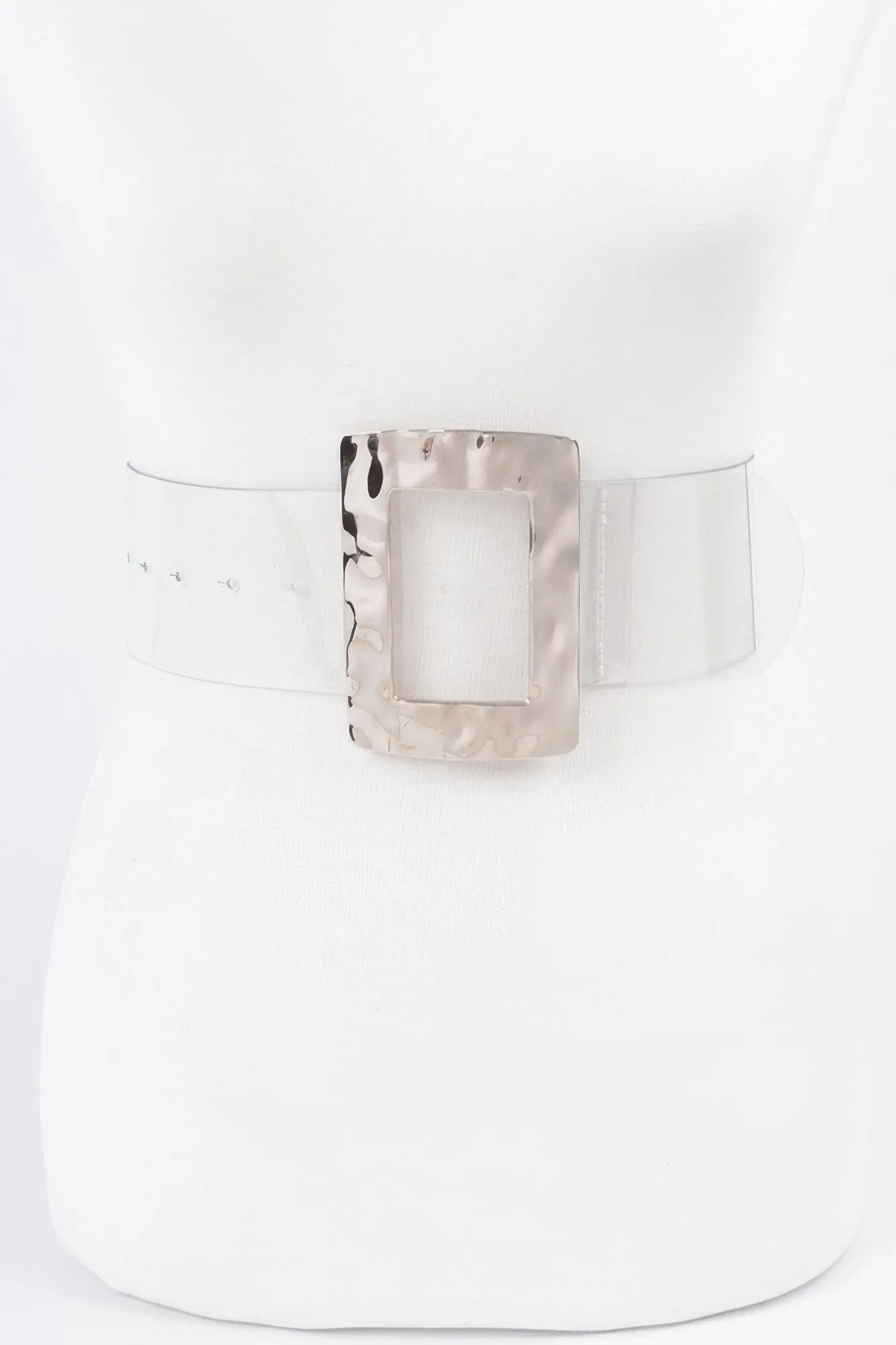 Rectangle Metal Buckle Plus Size Clear Belt sold by Unique Kulture product image thumbnail 5