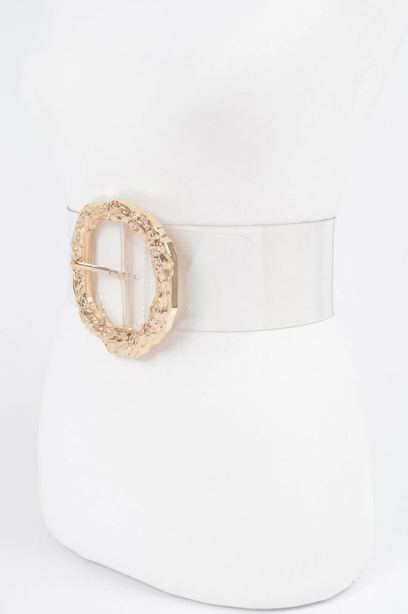 Big Vintage Round Metal Buckle Clear Plussize Belt sold by Unique Kulture product image thumbnail 2