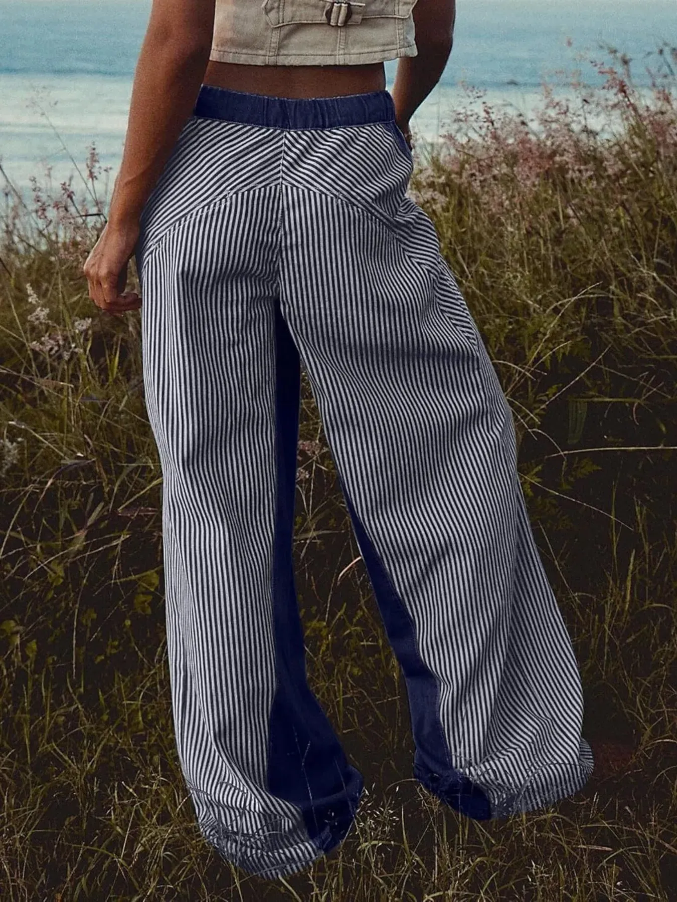Striped Wide Leg Jeans sold by Unique Kulture product image thumbnail 3