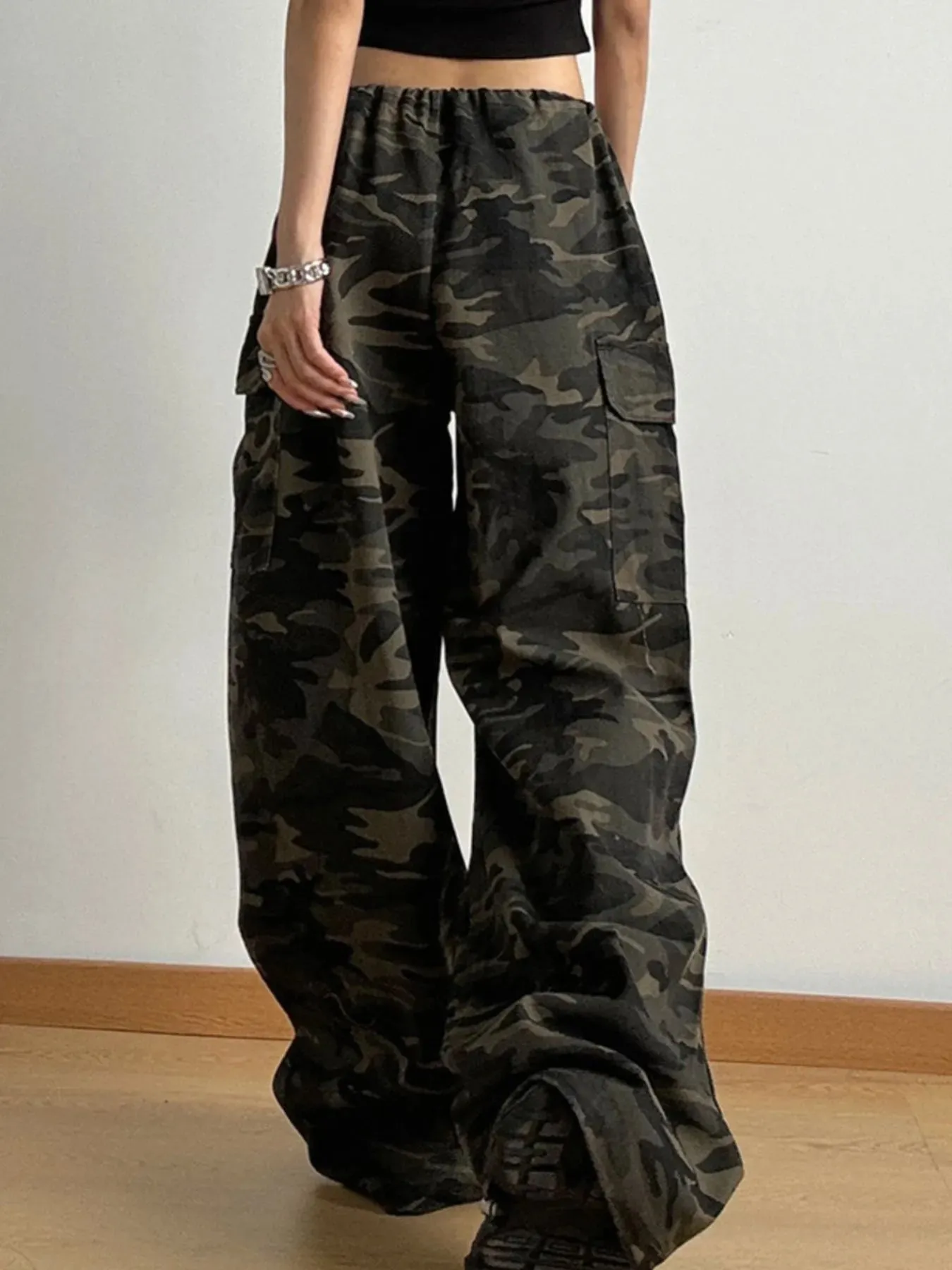 Drawstring Camouflage Cargo Wide Leg Jeans sold by Unique Kulture product image thumbnail 5