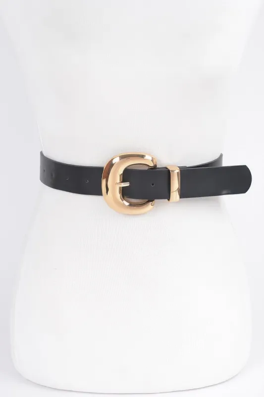Faux Leather Metal Buckle Belt sold by Unique Kulture