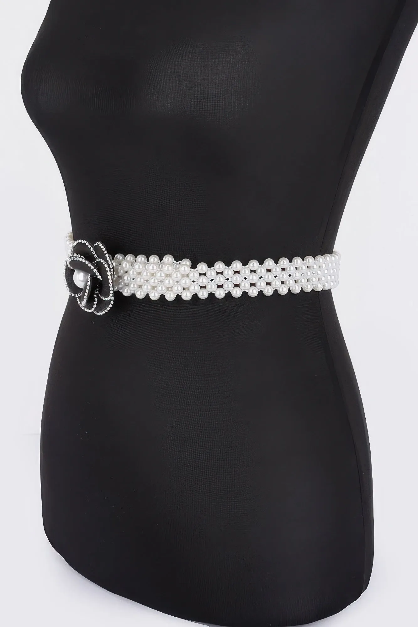 Flower Faux Pearl Elastic Belt sold by Unique Kulture product image thumbnail 2