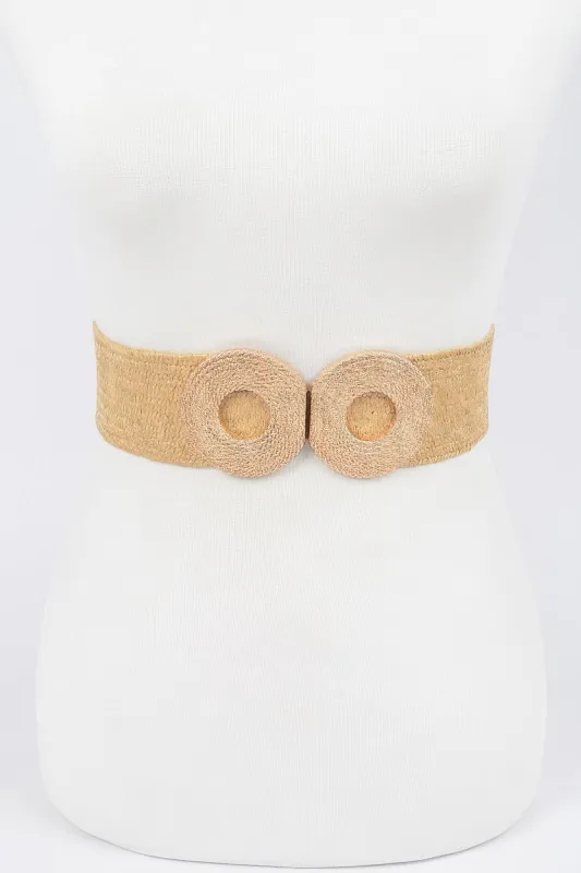 Faux Straw Elastic Two Buckles Belt sold by Unique Kulture