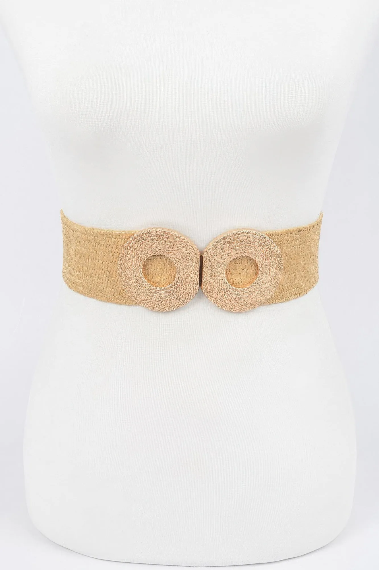 Faux Straw Elastic Two Buckles Belt sold by Unique Kulture