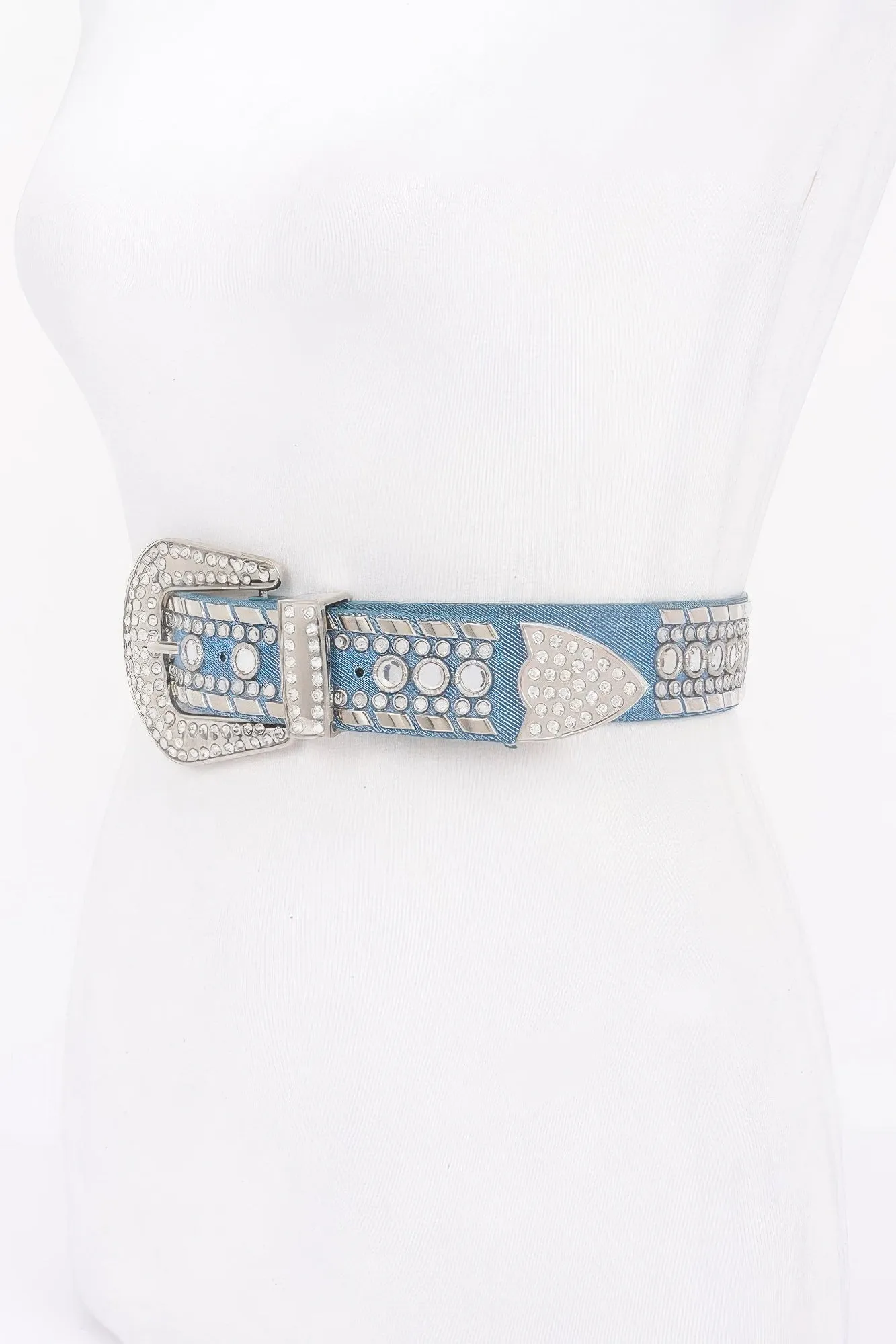 Rhinestone Metal Studded Multi Metal Belt sold by Unique Kulture product image thumbnail 2